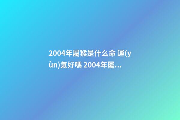 2004年屬猴是什么命 運(yùn)氣好嗎 2004年屬猴出生命運(yùn)如何-第1張-觀點(diǎn)-玄機(jī)派